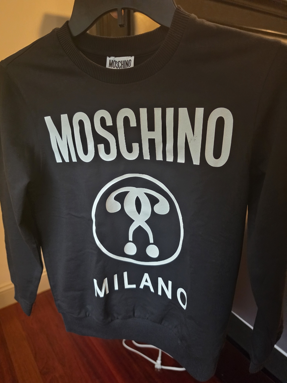 Moschino Black Crewneck Sweatshirt with White Logo